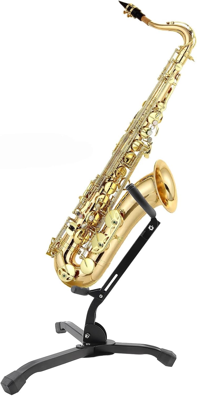 REMAGIC Alto & Tenor Saxophone Stand, Foldable Saxophone Stand Holder Rack, Adjustable Metal Sax Tripod Holder Rack, Portable Musical Instrument Accessories - Image 3